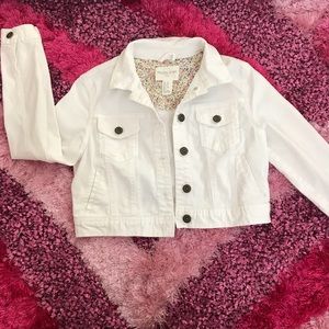 Girls’ White Denim Jacket